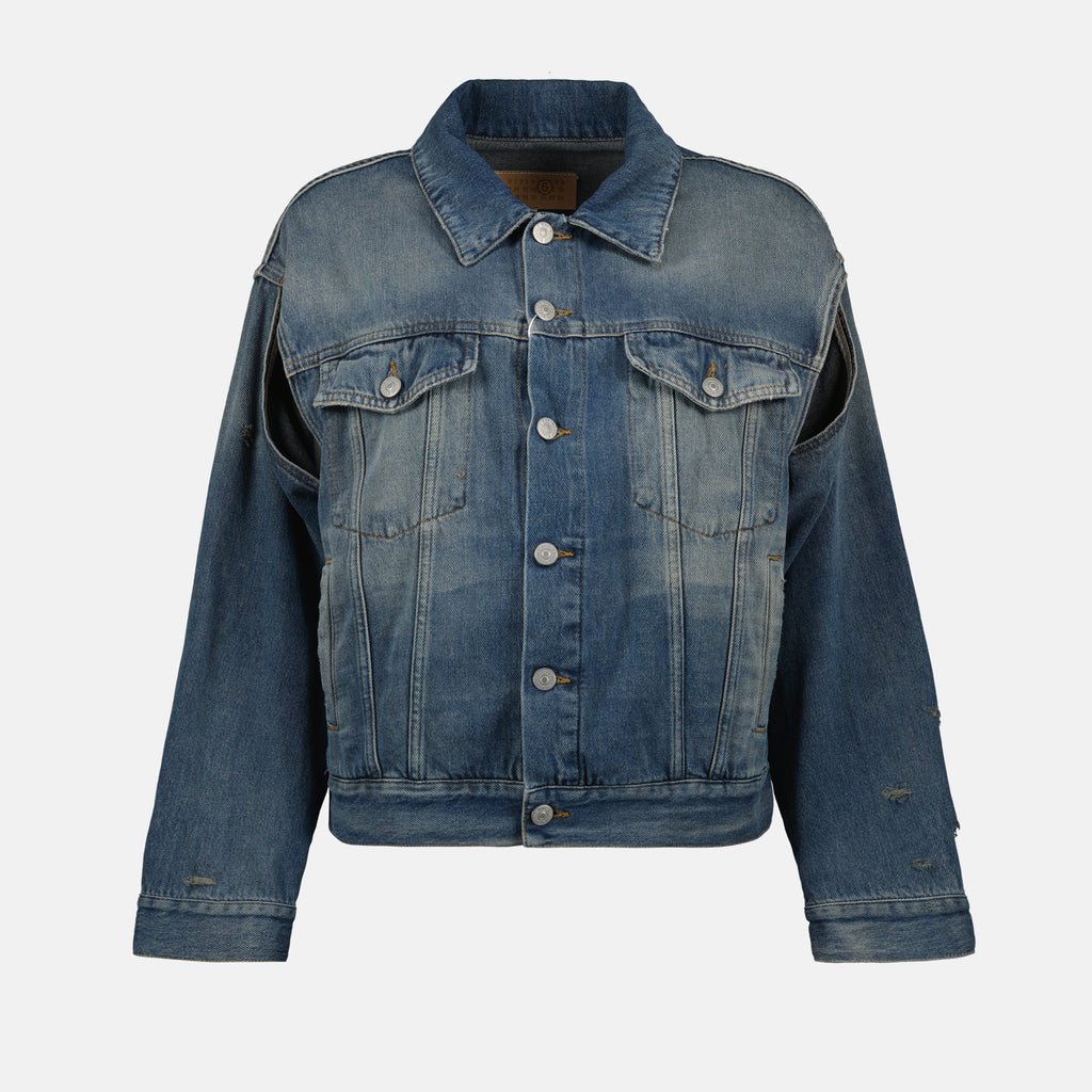 Vestes Veste en jean Mm6 Bleu Femme