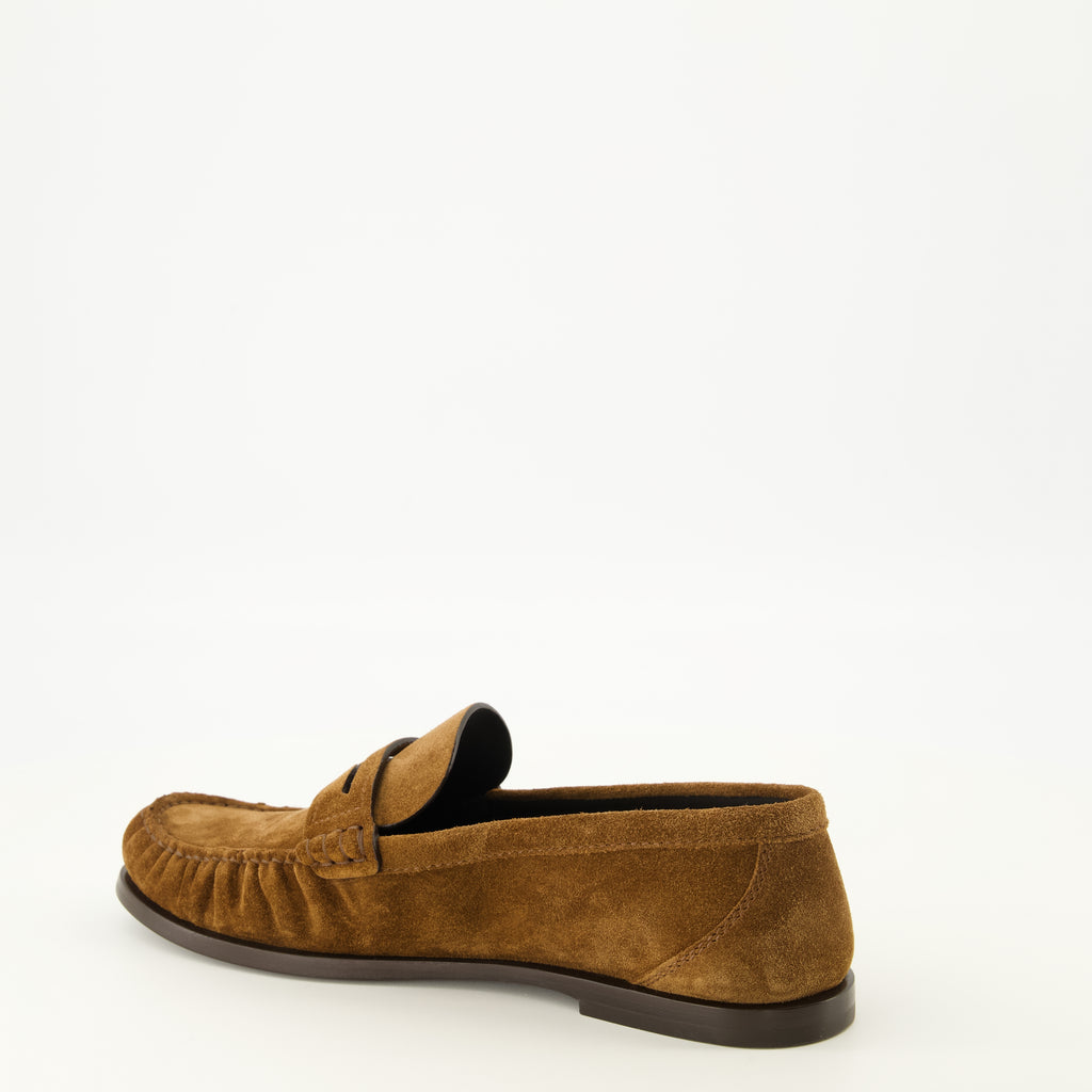 Mocassins Mocassins Loafer marron en suède Saint Laurent Marron Femme