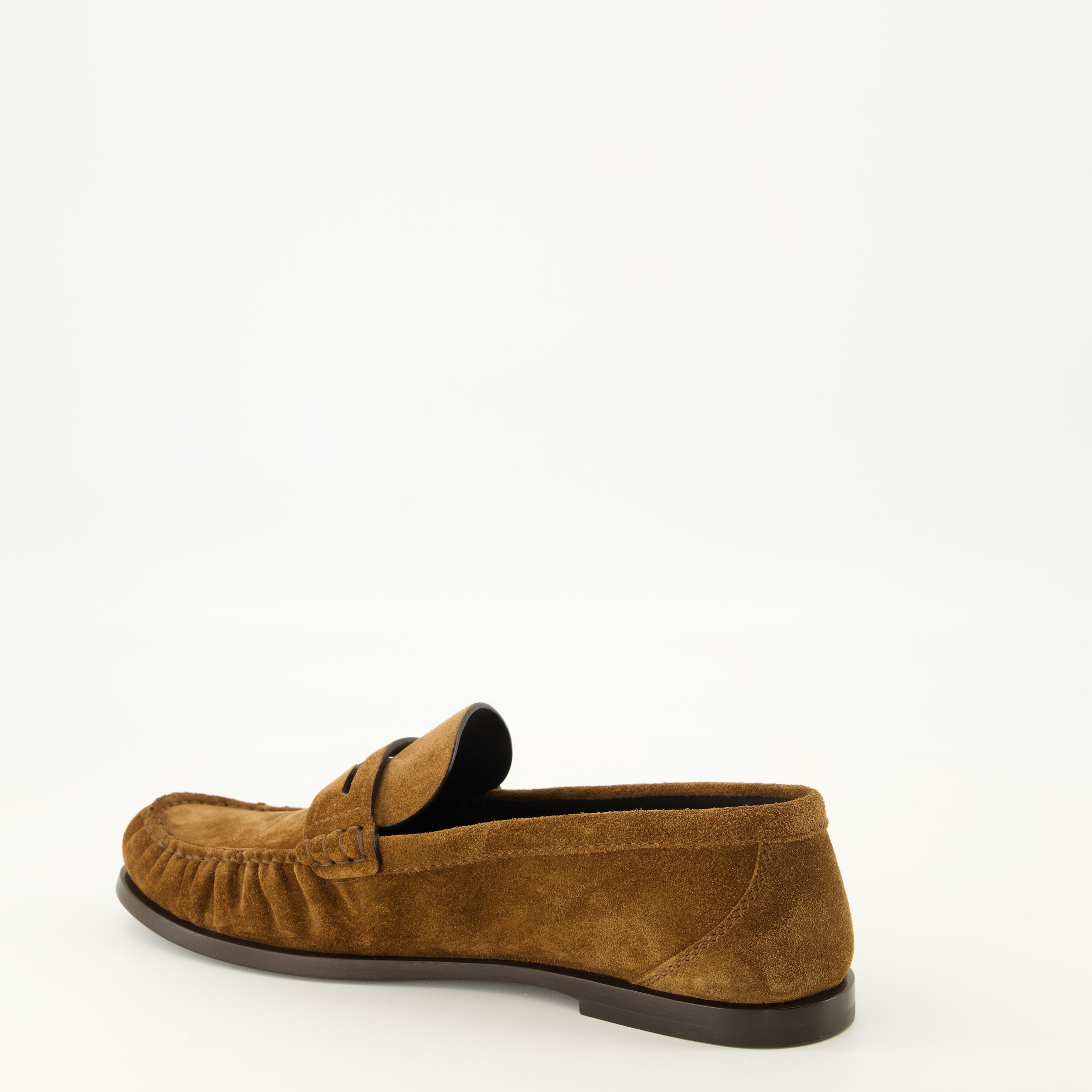 Mocassins Mocassins Loafer marron en suède Saint Laurent Marron Femme