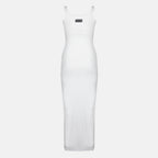 Robes Abito lungo bianco in cotone Marine Serre Blanc Femme