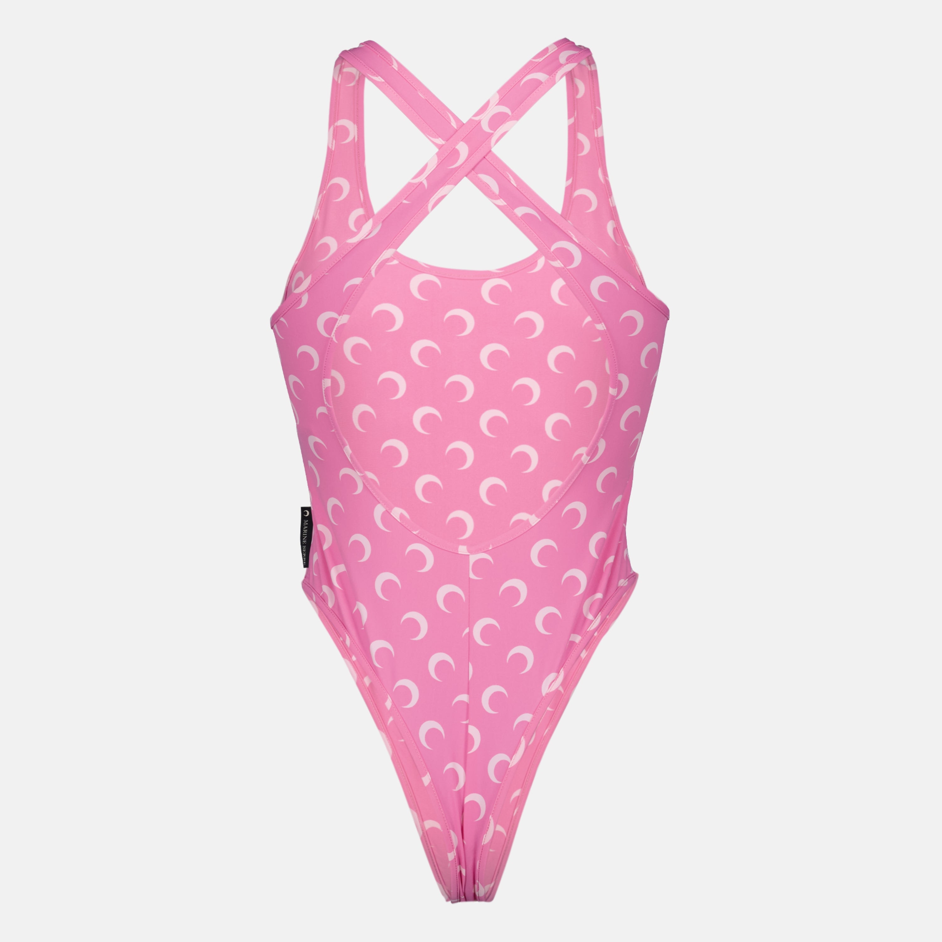Beachwear 핑크 문 원피스 수영복 Marine Serre Rose Femme