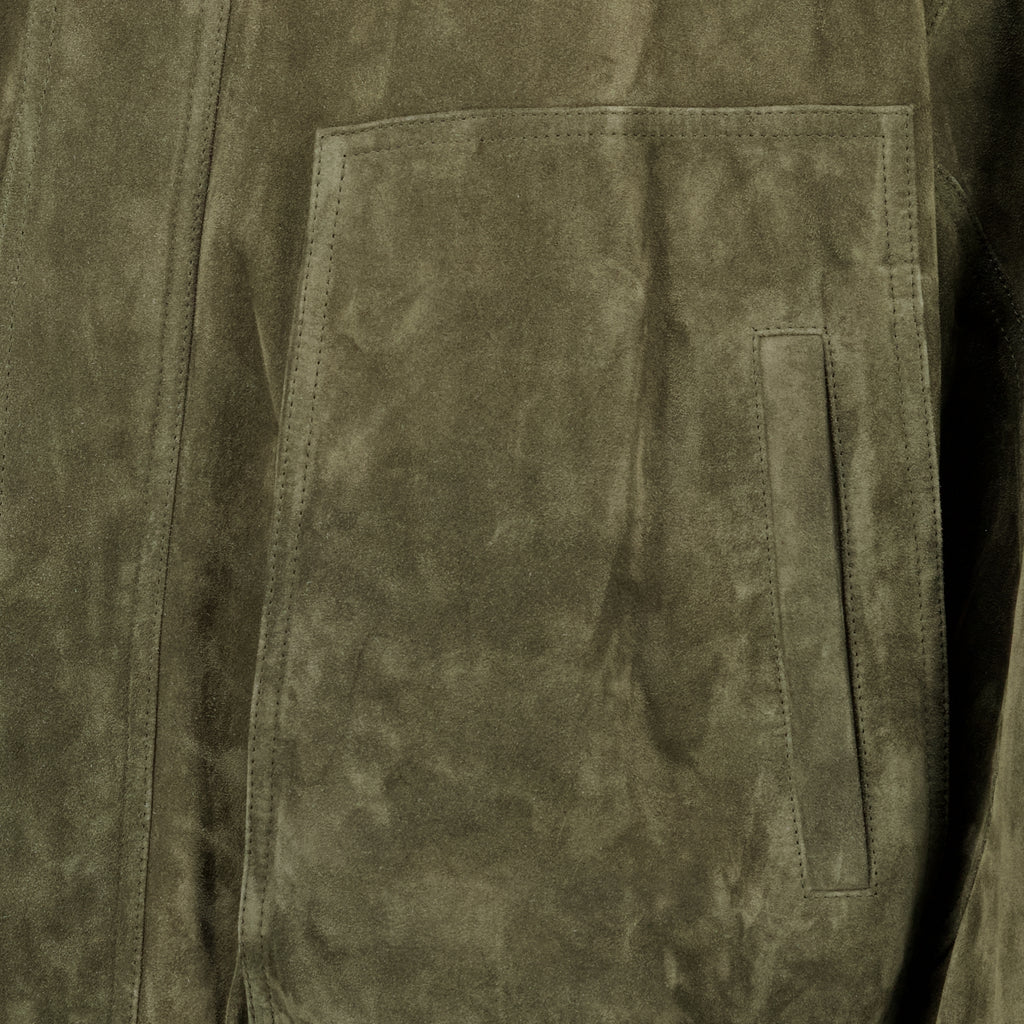 Vestes Bomber in Pelle Scamosciata Kaki Saint Laurent Kaki Homme