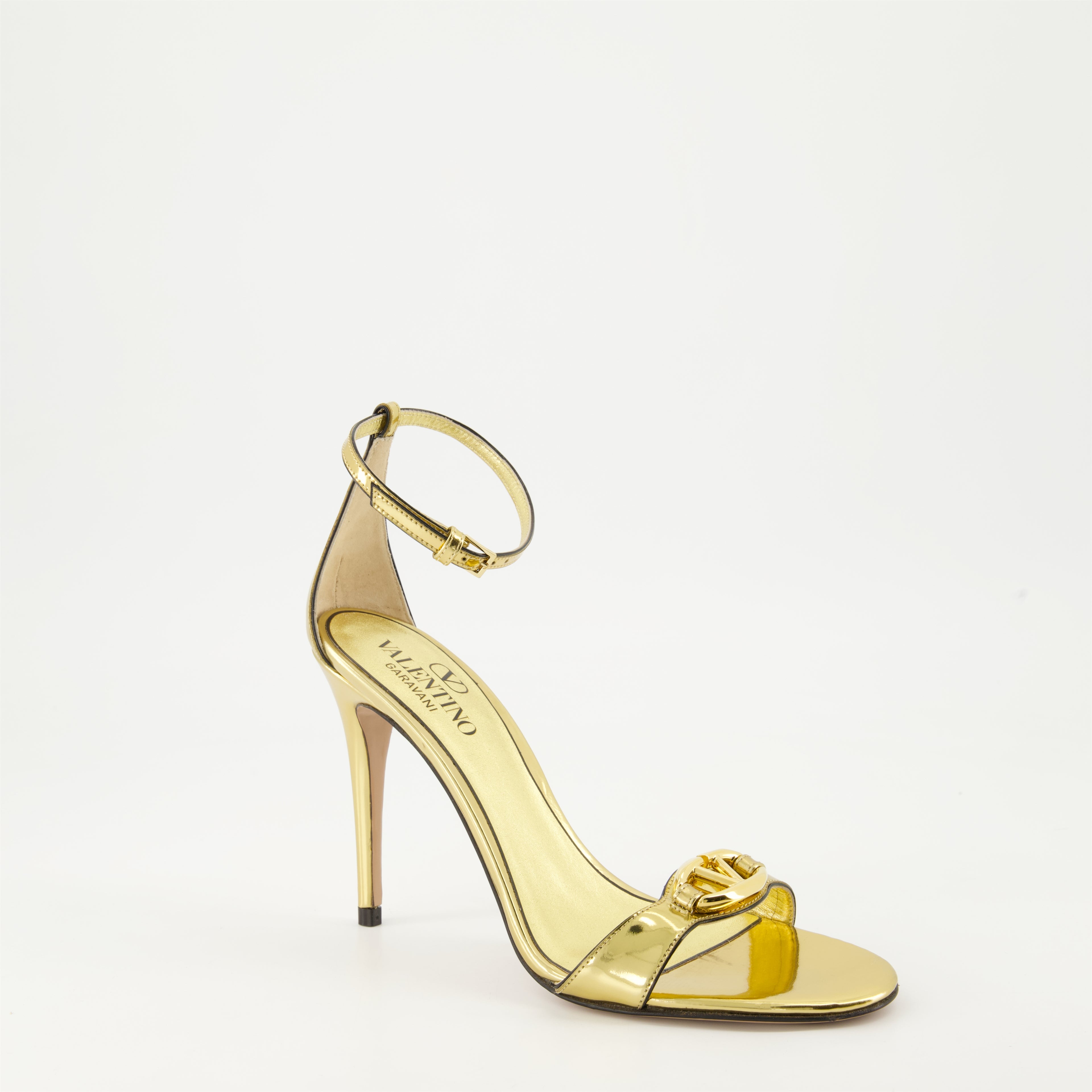 Chaussures ouvertes Sandales à talon VLogo Valentino Garavani Doré Femme
