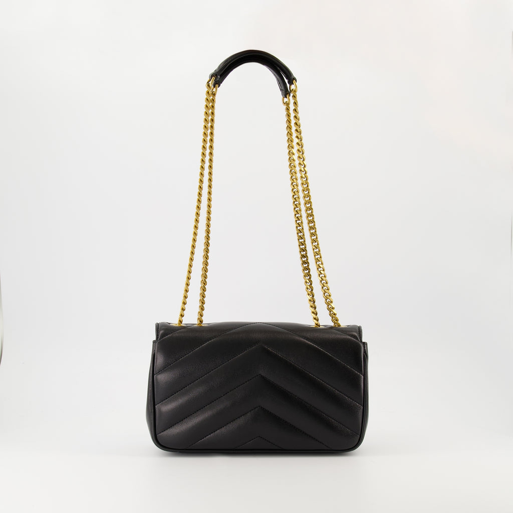 Sacs à main et épaule Borsa Loulou Piccola in Pelle Nera Saint Laurent Noir Femme