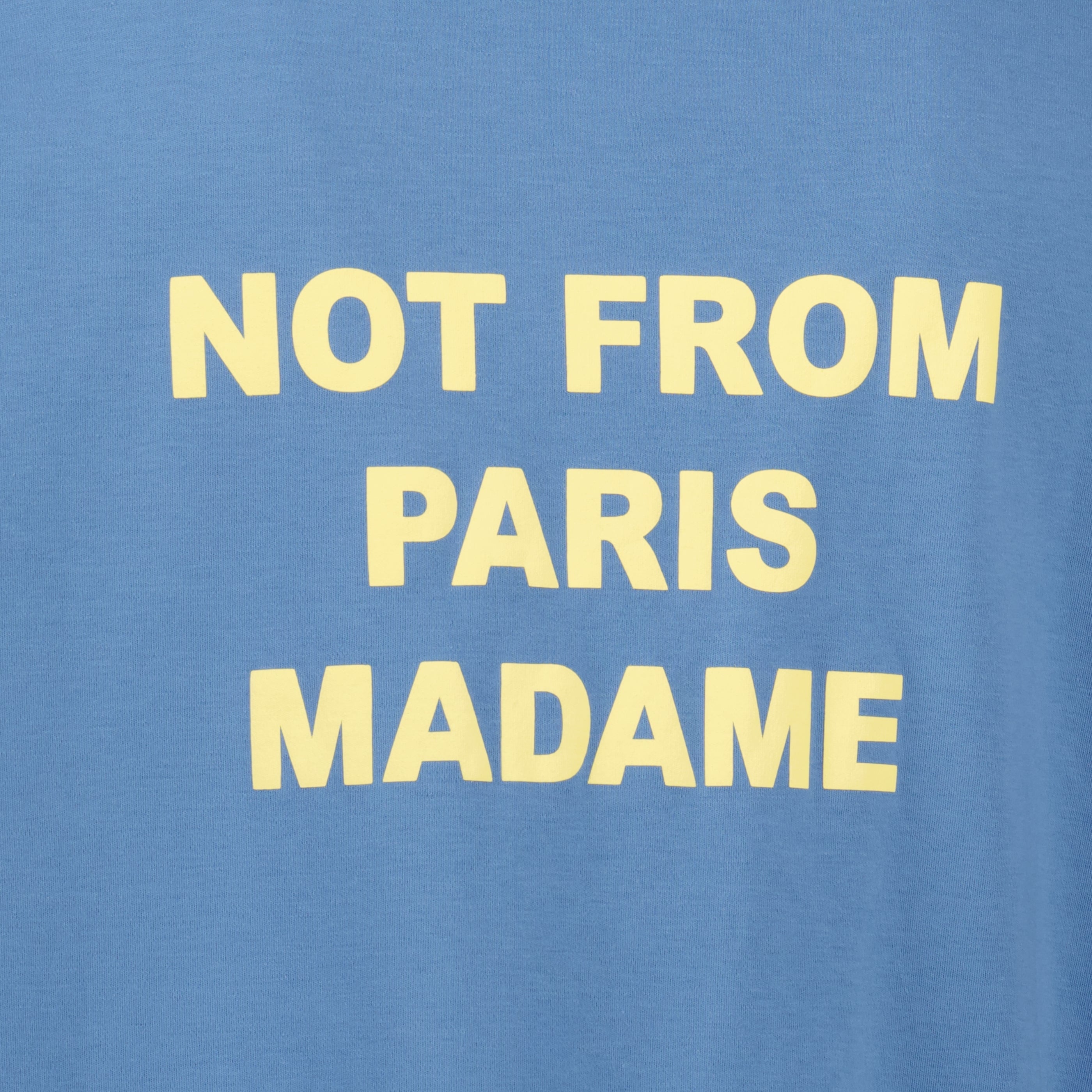 Image of the article Blue slogan T-shirt by the brand Drole De Monsieur for Men - Spring-Summer 2026 - Detailed View_2