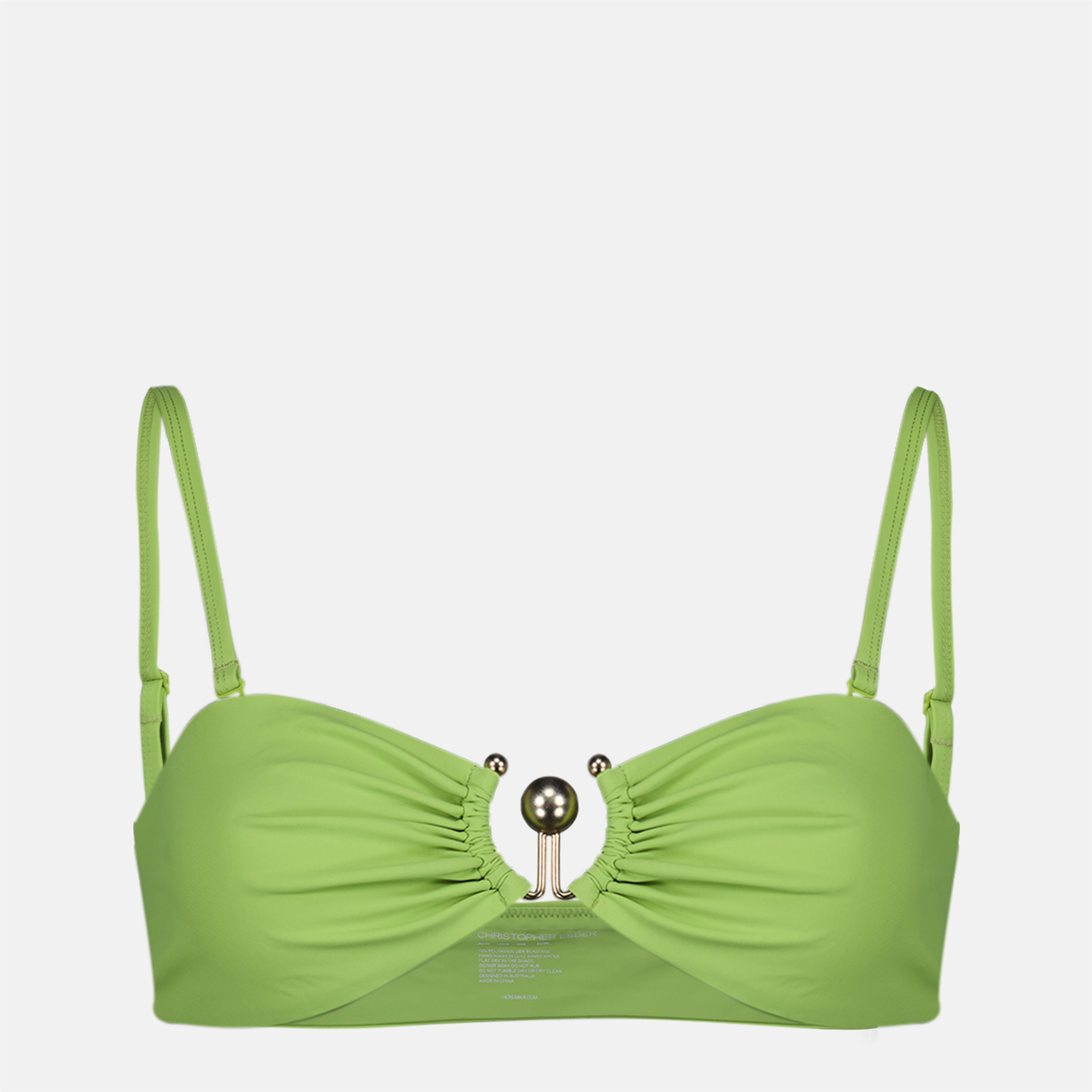 Image de l'article Bandeau Ruched Prong vert de la marque Christopher Esber pour Femme - Saison Printemps-Été 2026 - Vue de Face
