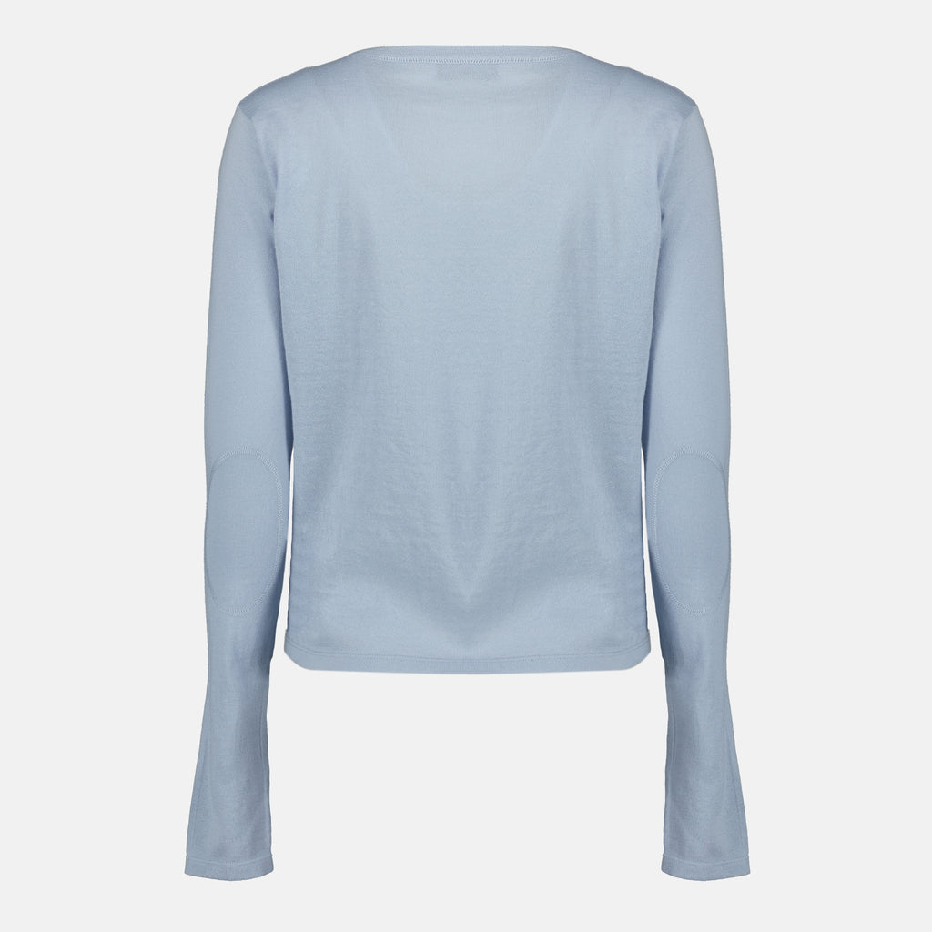 Image of the Miu Miu brand Women's Cashmere Henley Sweater - Spring-Summer 2026 - Back View