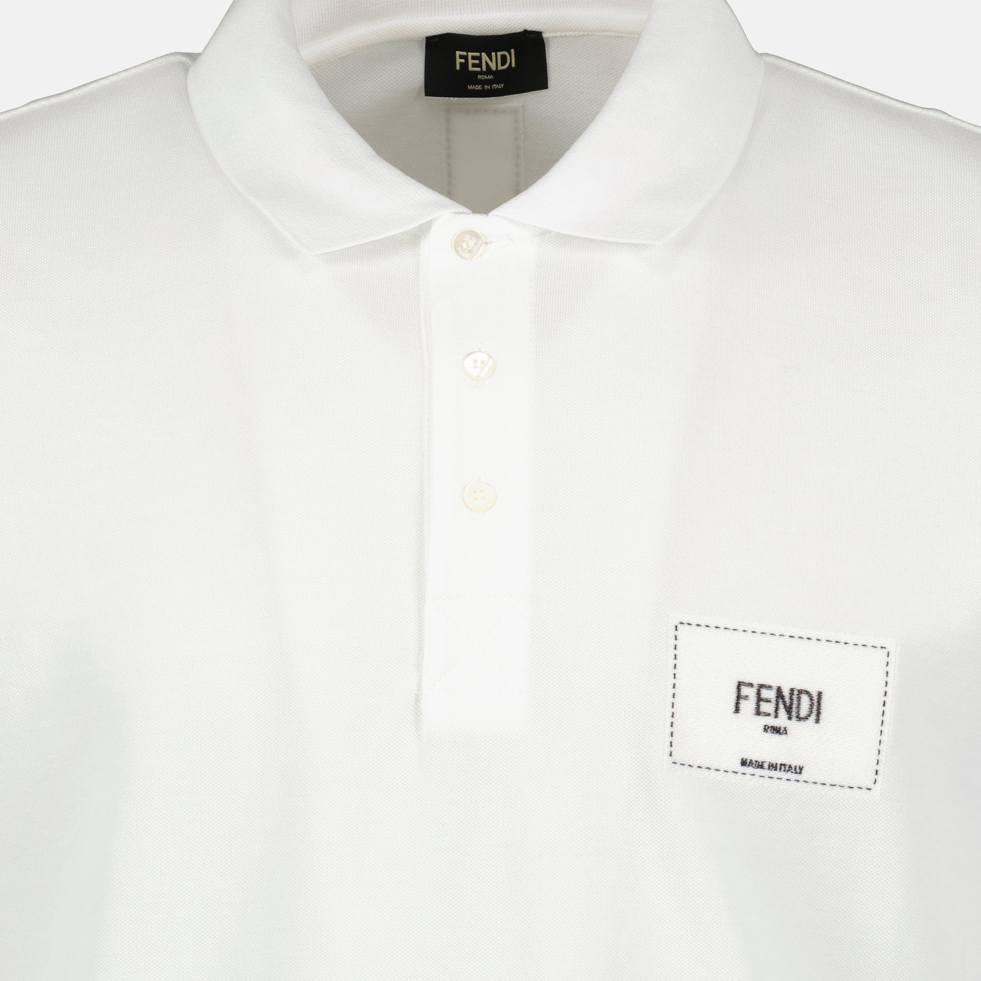 Polos Polo Bordado Fendi Blanco Homme