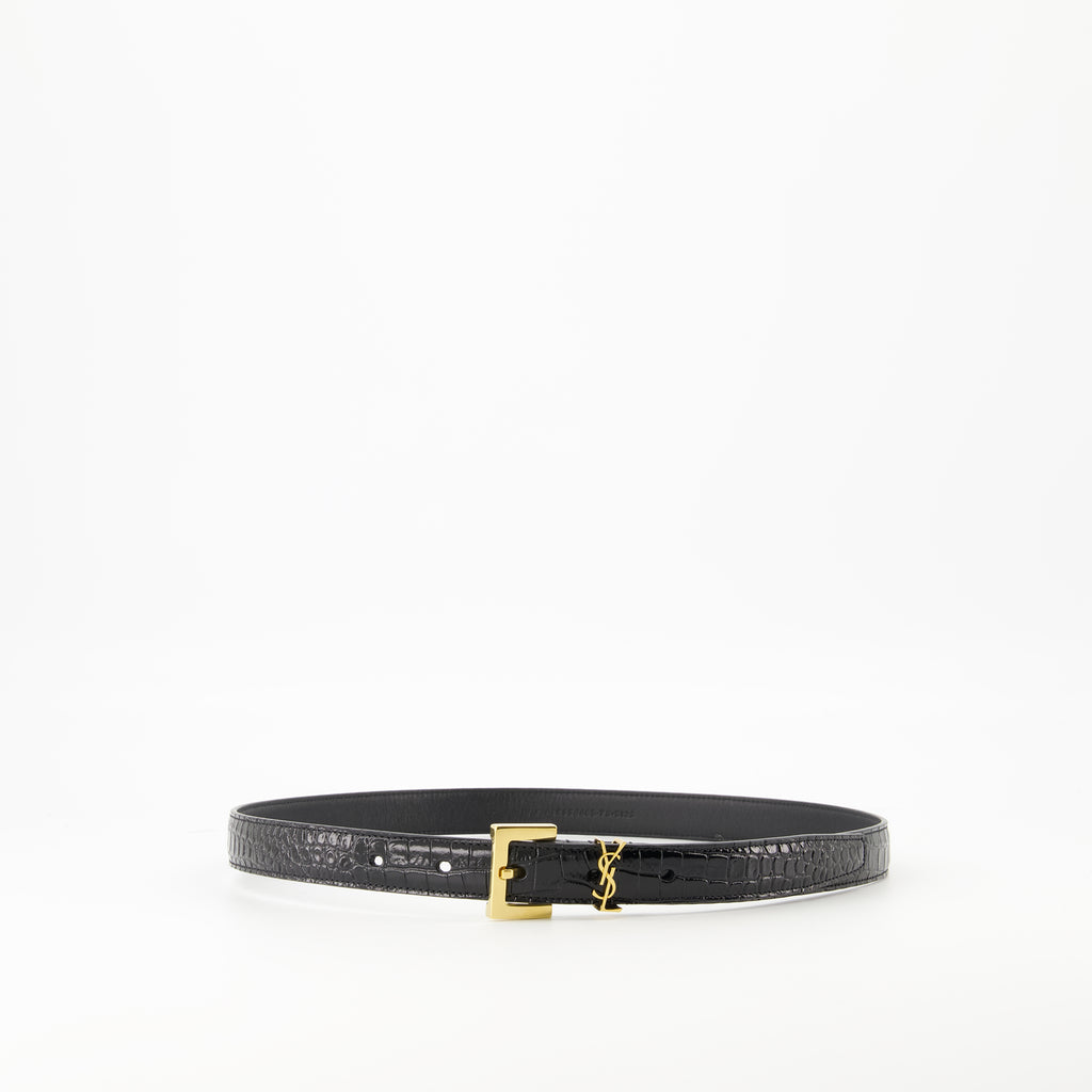 Cinture Cintura Slim Cassandre Saint Laurent Nero Femme