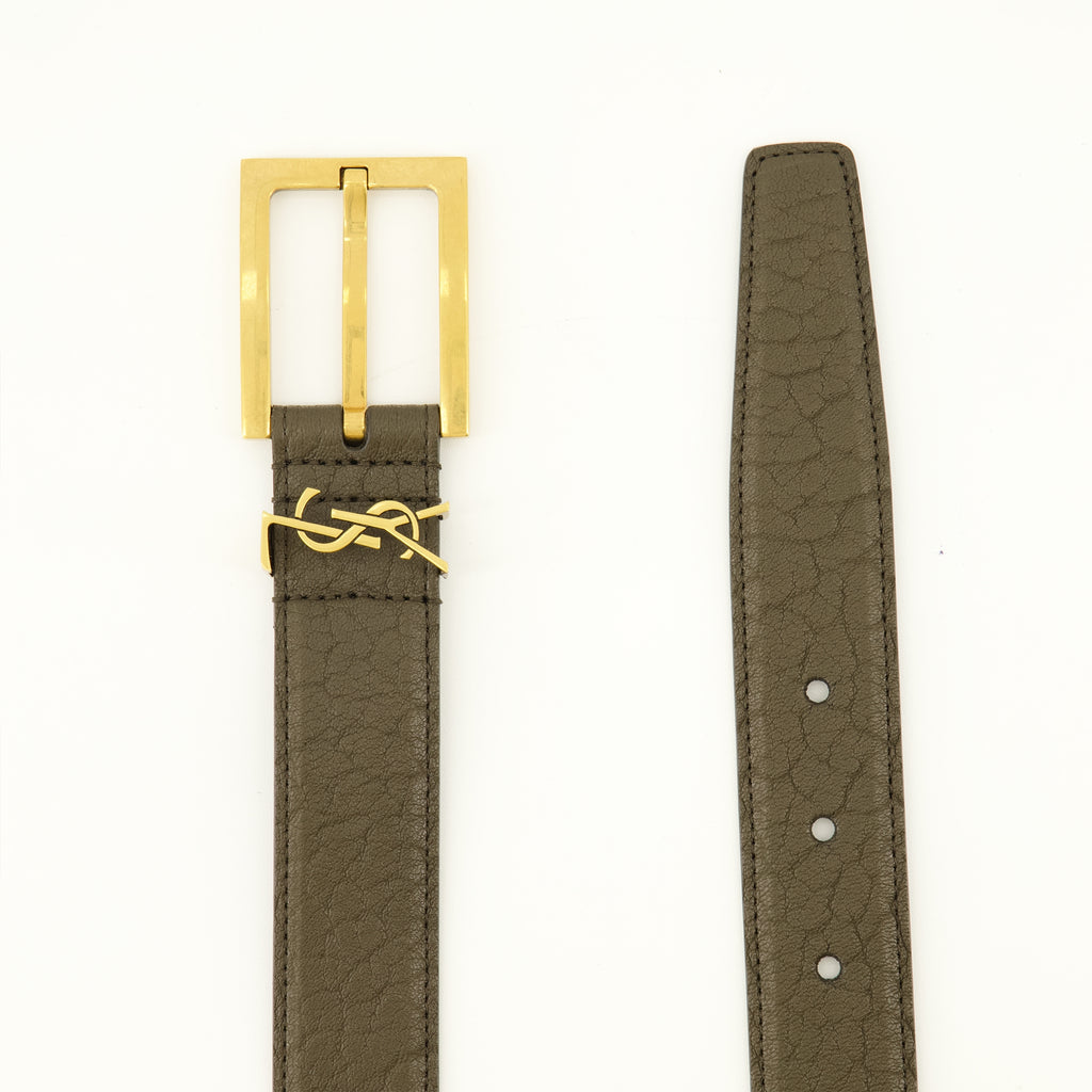 Ceintures カサンドル カーキベルト Saint Laurent Kaki Femme