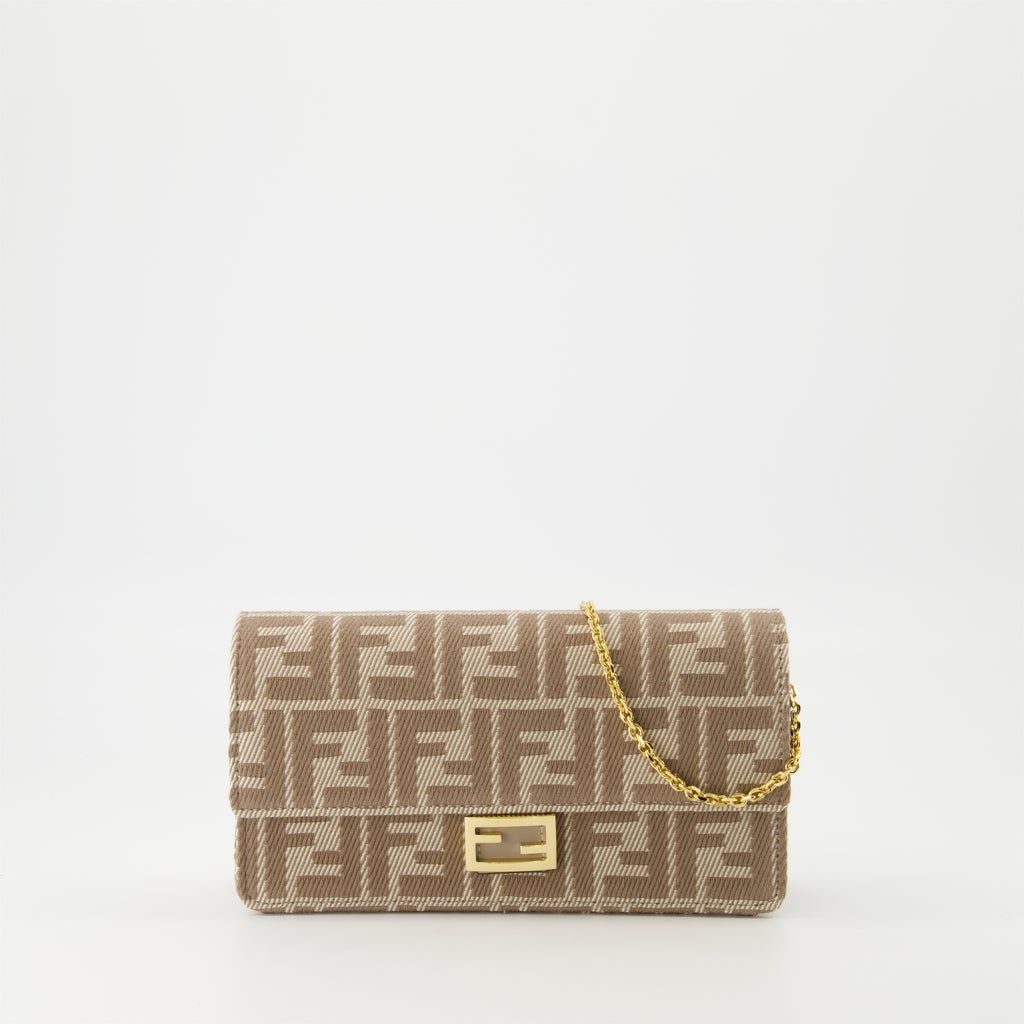 Handbags and shoulder bags Baguette Wallet with Chain Fendi Beige Femme