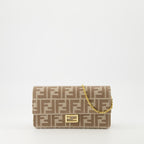 Handbags and shoulder bags Baguette Wallet with Chain Fendi Beige Femme