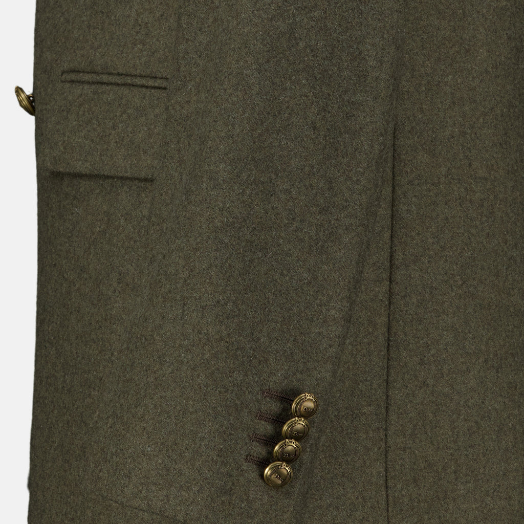Vestes Blazer de Lã Caqui Dior Kaki Homme