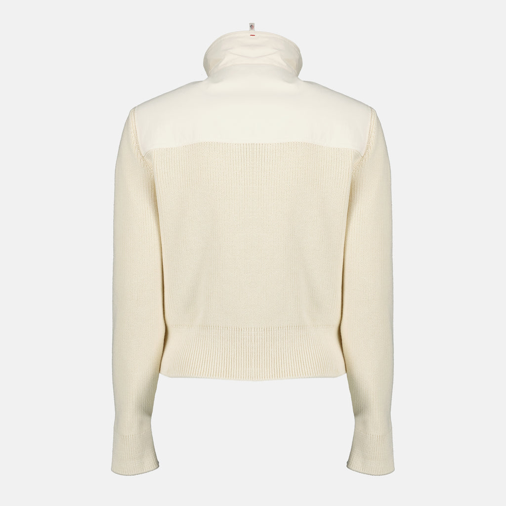 Image de l'article Veste cardigan bi-matière blanc de la marque Moncler Grenoble pour Femme - Saison Printemps-Été 2026 - Vue de Dos