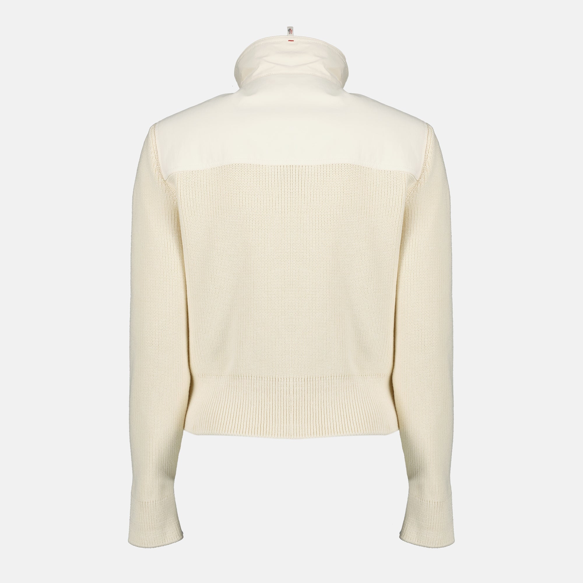 Image de l'article Veste cardigan bi-matière blanc de la marque Moncler Grenoble pour Femme - Saison Printemps-Été 2026 - Vue de Dos