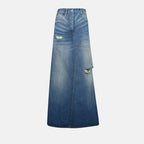 Jupes Jupe longue usé Mm6 Bleu Femme