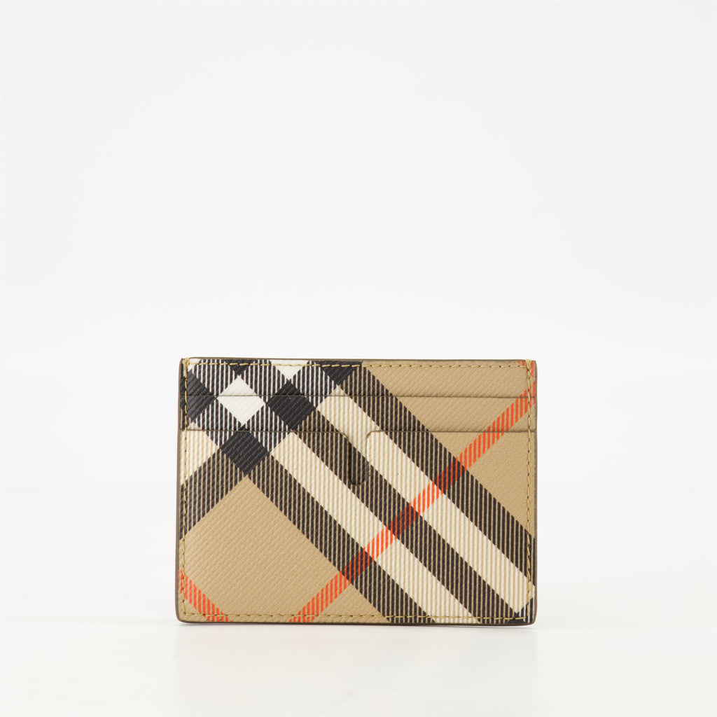 スモールレザーグッズ サンドン チェック カードホルダー Burberry ベージュ Homme
