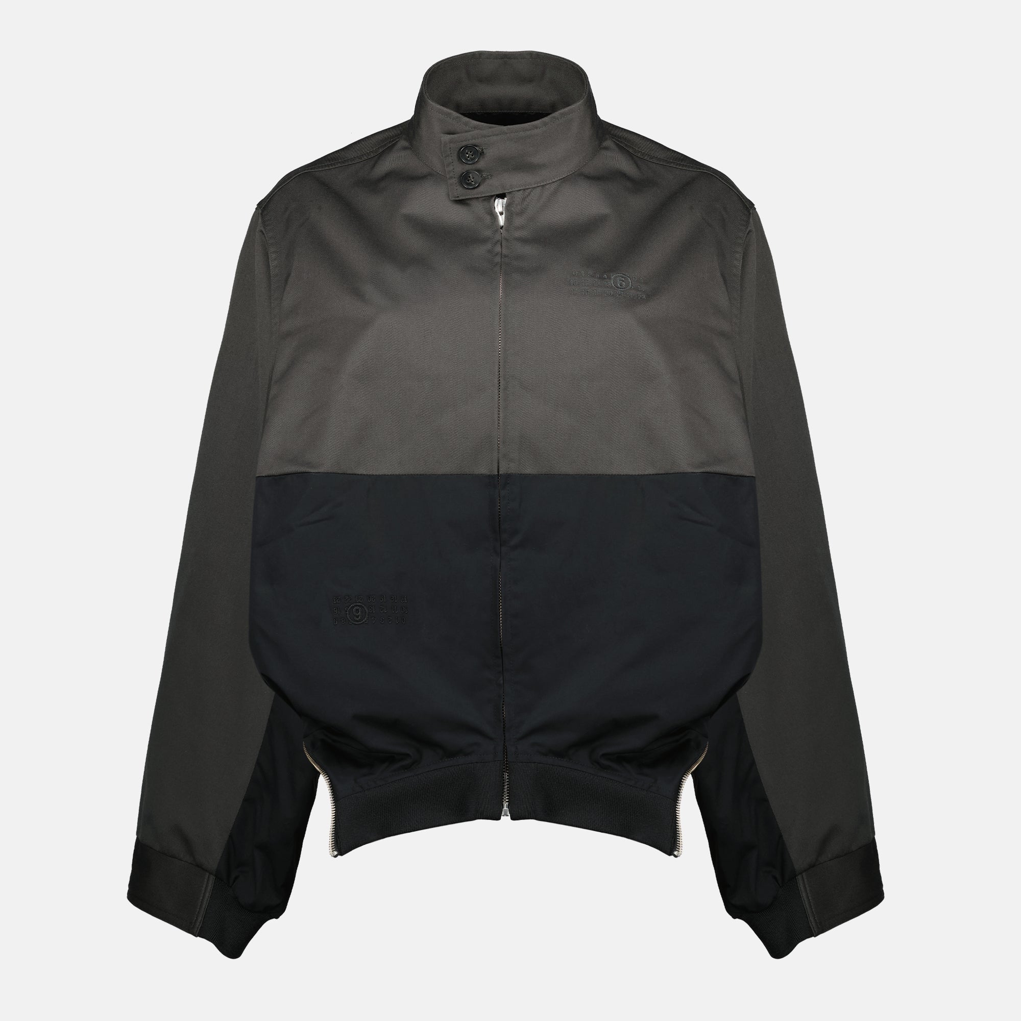 Bild des Artikels Bicolor schwarz und grau Zip-Jacke der Marke Mm6 für Frauen - Saison Frühling-Sommer 2026 - Vorderansicht
