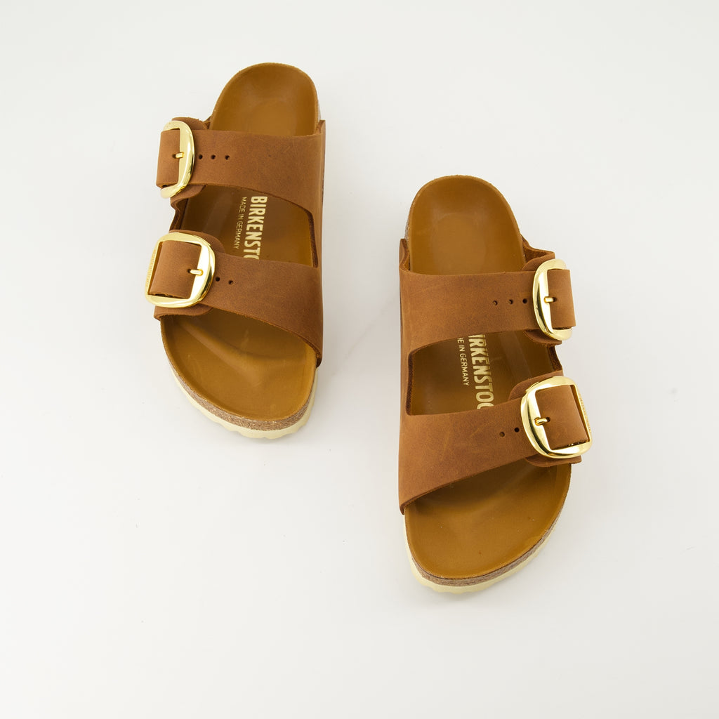 Scarpe aperte Sandali Arizona Big Buckle Birkenstock Marrone Femme