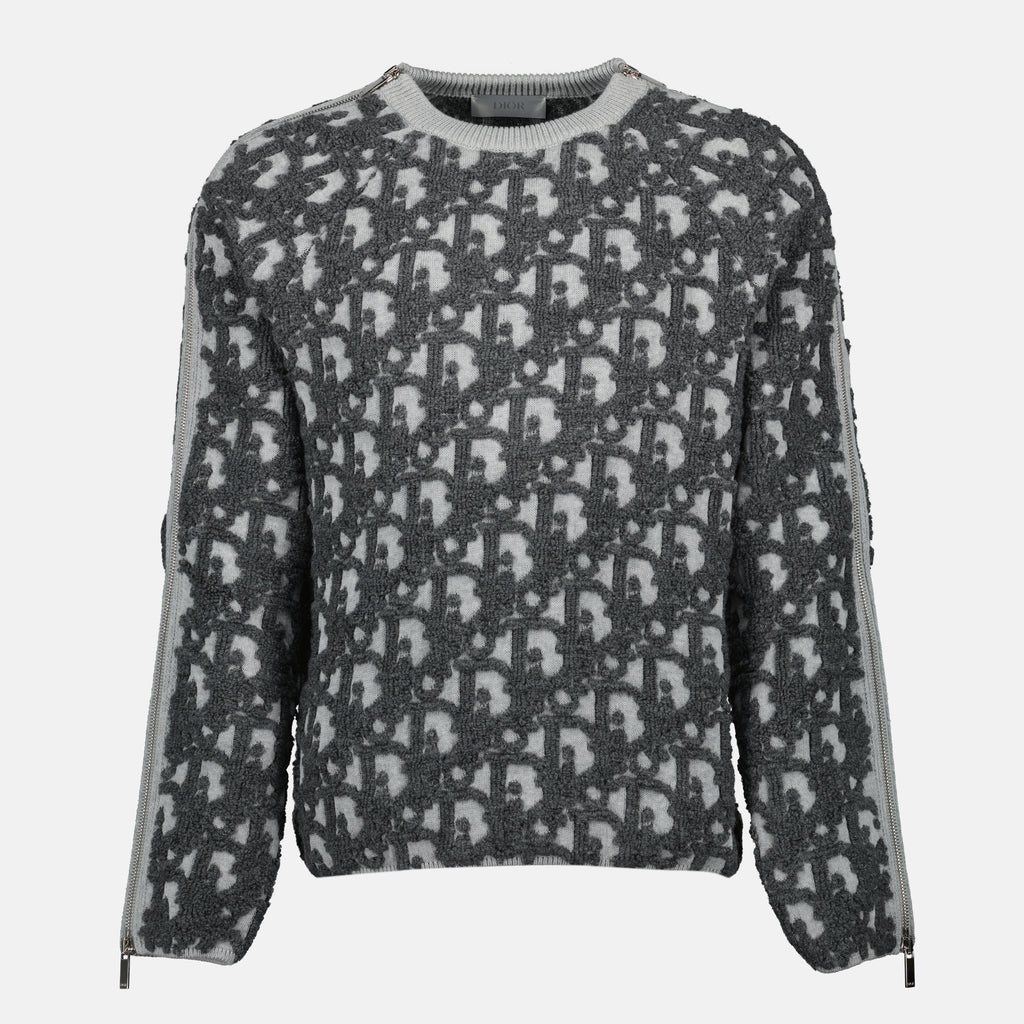 Maille Dior Oblique Sweater Dior Gris Homme