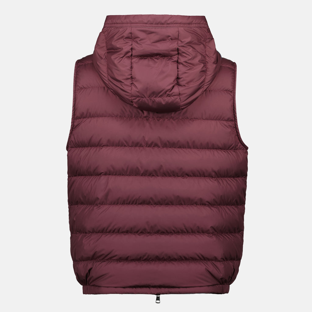 Image of the Marseillan Bordeaux sleeveless puffer jacket by Moncler for Men - Spring-Summer 2026 - Back View