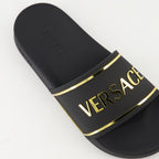 Sapatos abertos Chinelos com Logo Versace Preto Femme
