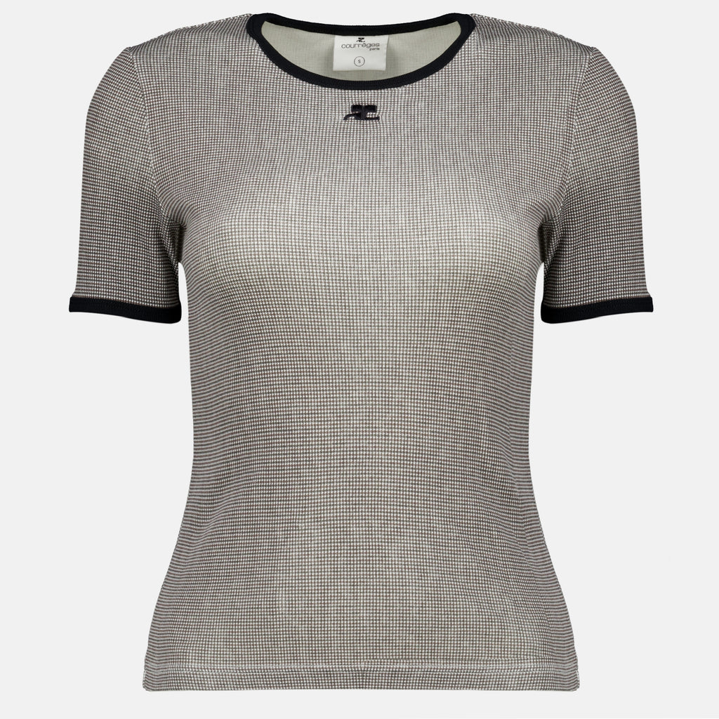 T-shirts T-shirt contraste signature Courrèges Gris Femme