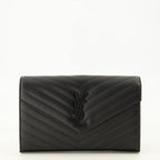Petite maroquinerie カサンドル チェーン ウォレット ブラック レザー Saint Laurent Noir Femme
