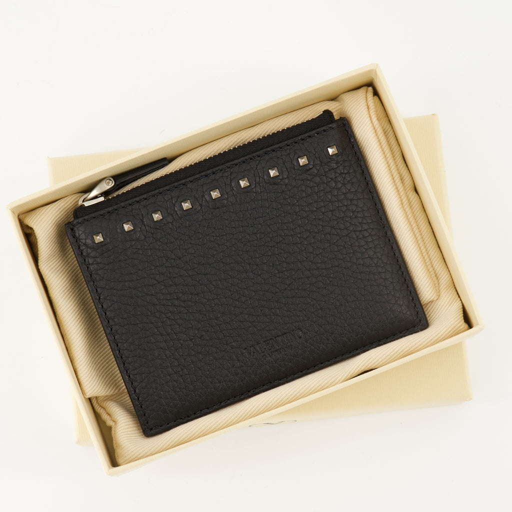Petite maroquinerie Porte-monnaie Rockstud Valentino Garavani Noir Homme