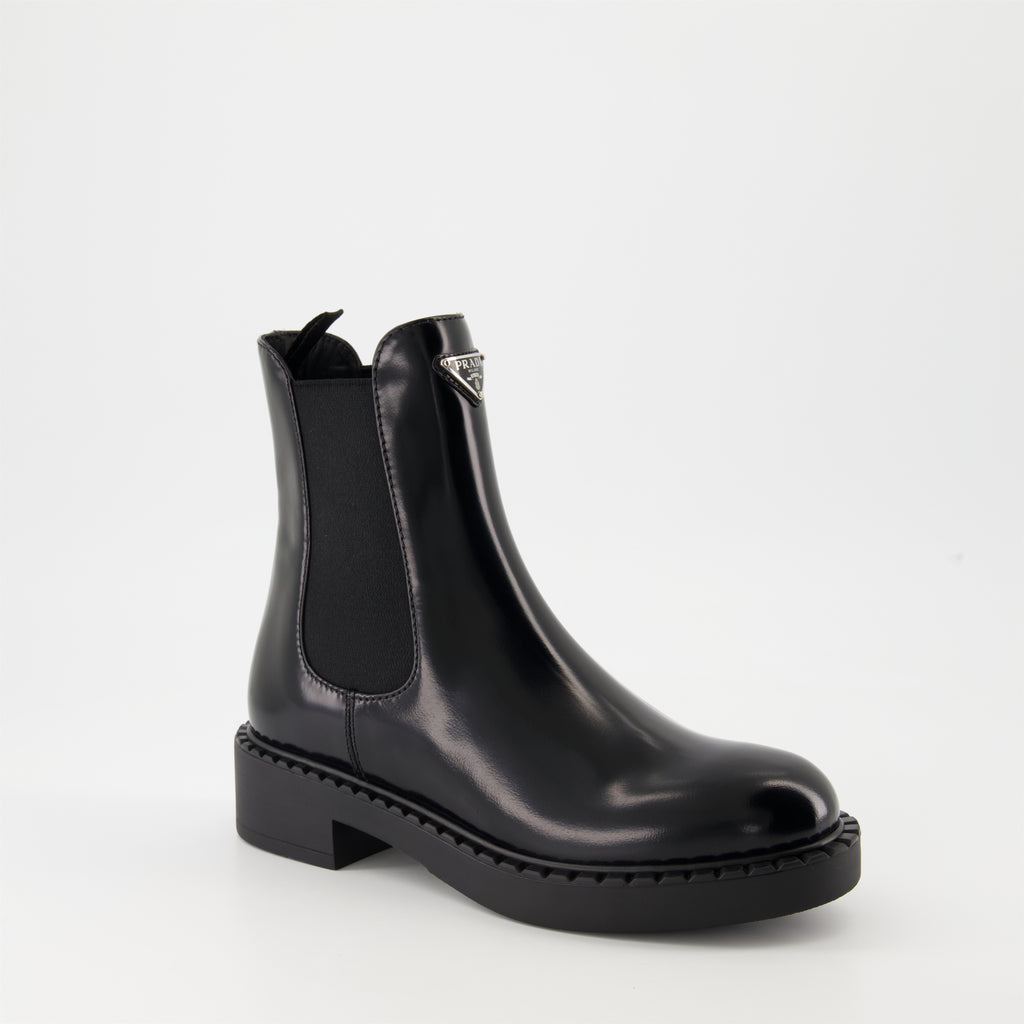Ankle boots Patent Leather Ankle Boots Prada Black Femme