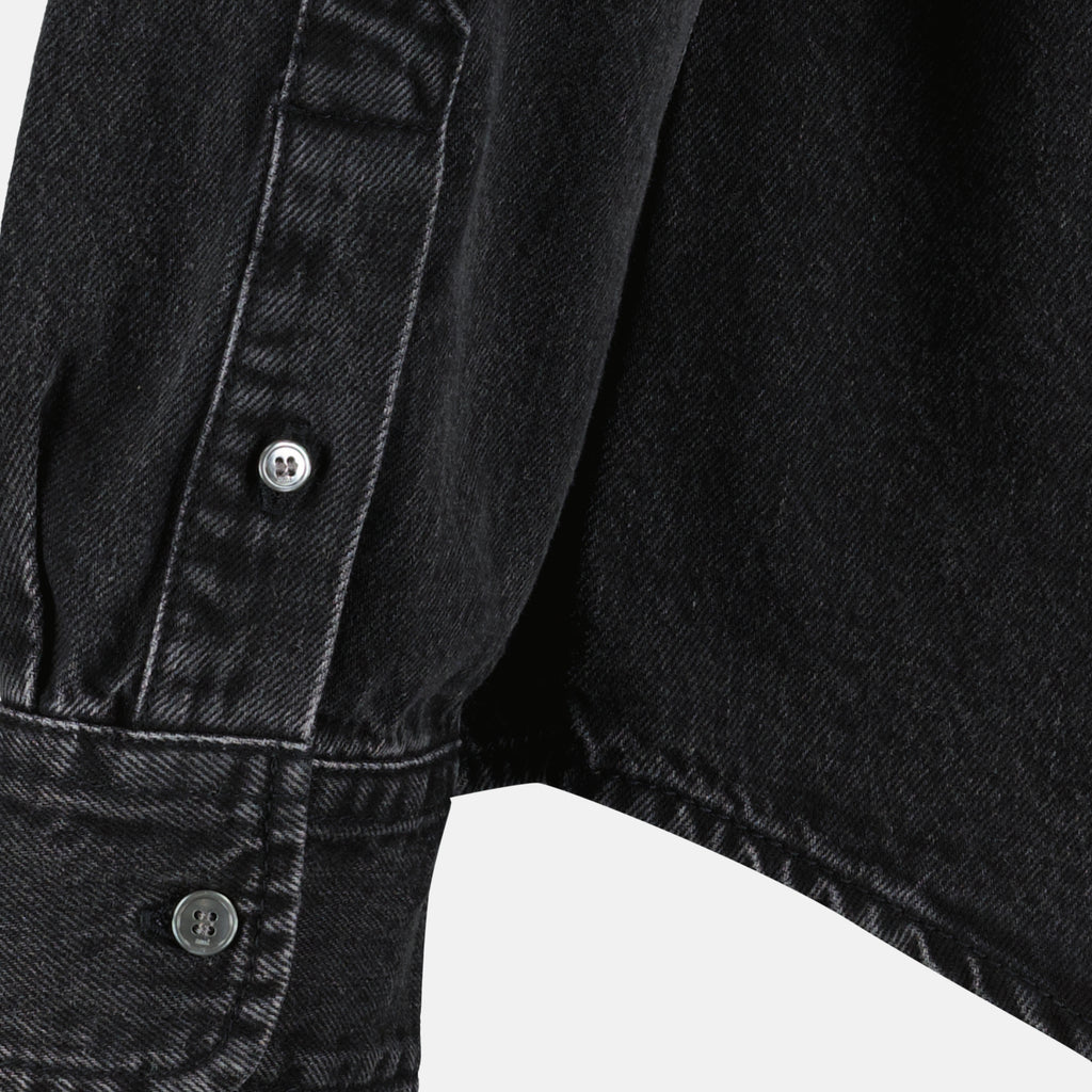 Ami PARIS ブランドのユニセックス向け黒デニムシャツの画像 - 2026年春夏シーズン - 詳細ビュー_2