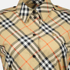 Robes Vestido Camisola em Check Burberry Beige Femme