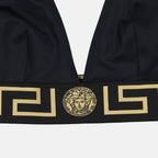 Beachwear Haut de maillot Bordure Greca Versace Noir Femme