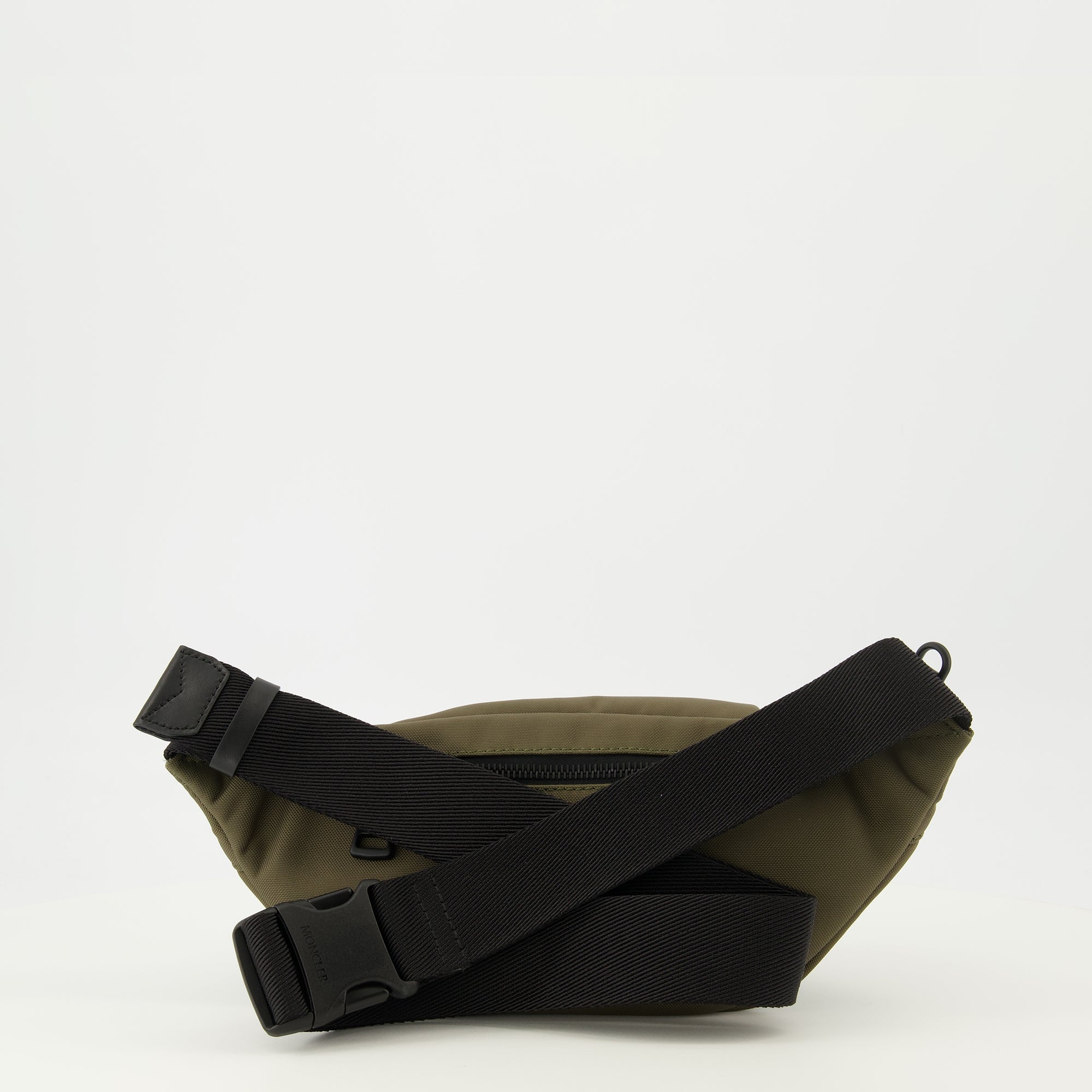 Image of the Durance khaki fanny pack from the Moncler brand for Men - Spring-Summer 2026 - Back View