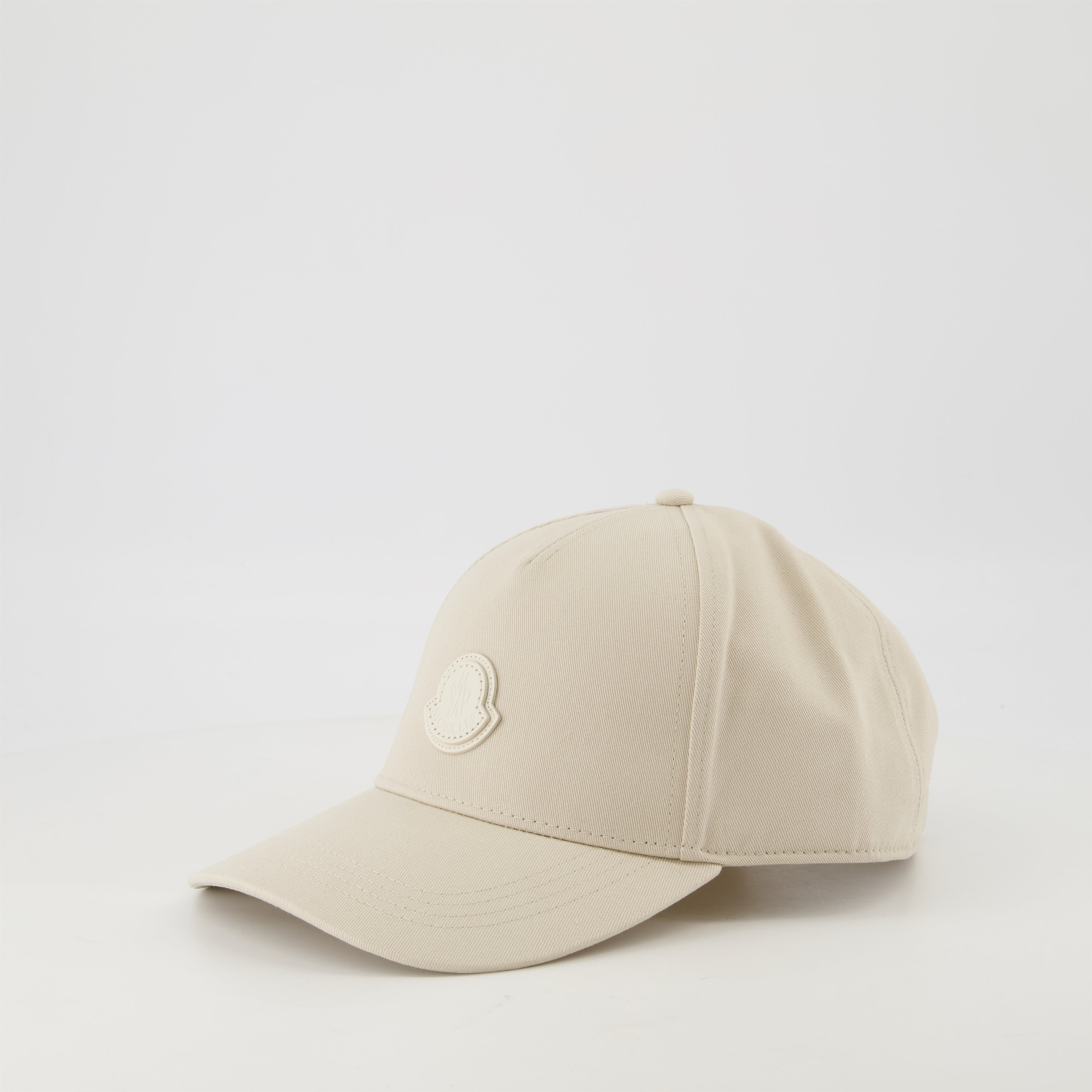 Chapeaux, casquettes et bonnets Casquette à logo en cuir Moncler Beige Homme