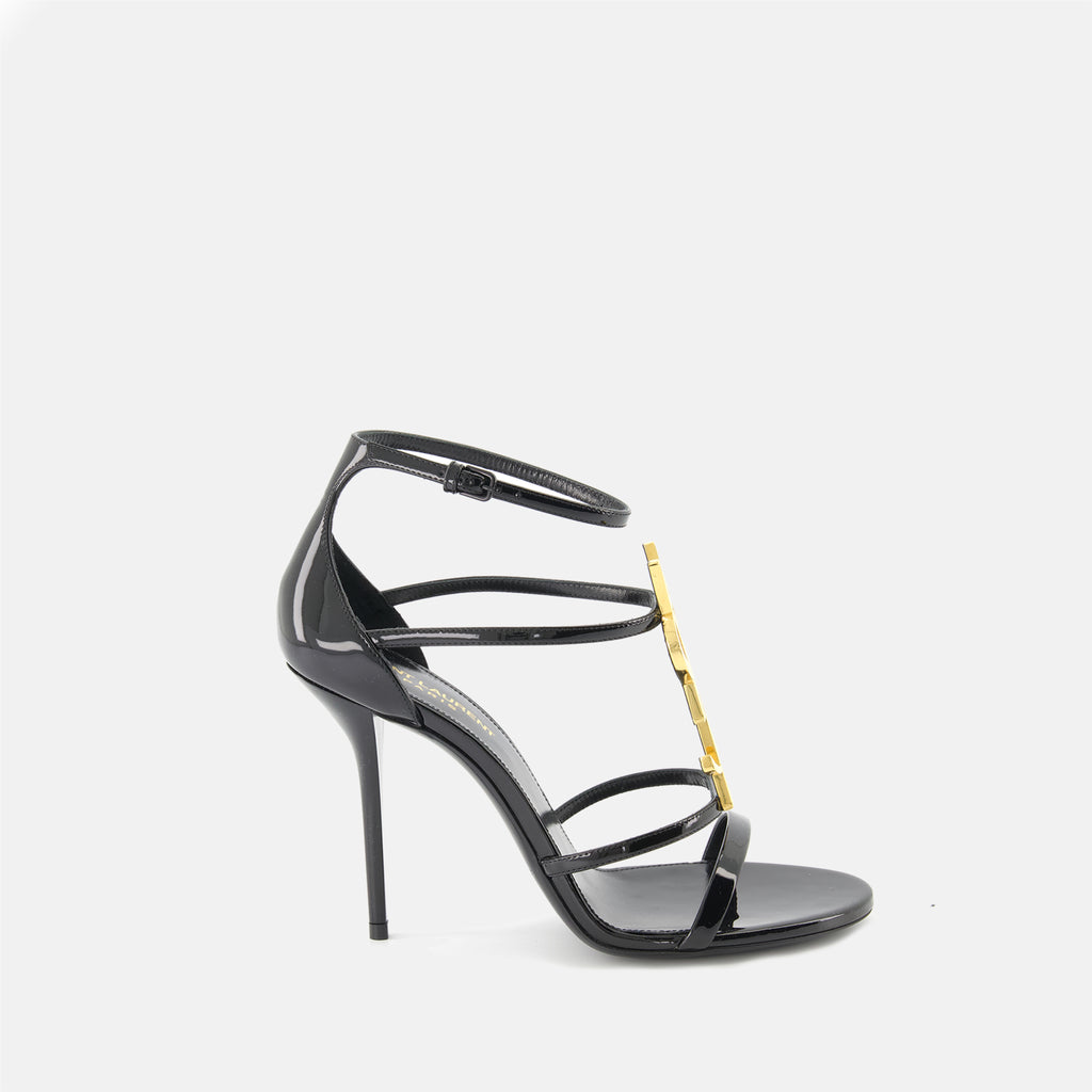 Chaussures ouvertes Sandales à talons Cassandra Saint Laurent Noir Femme
