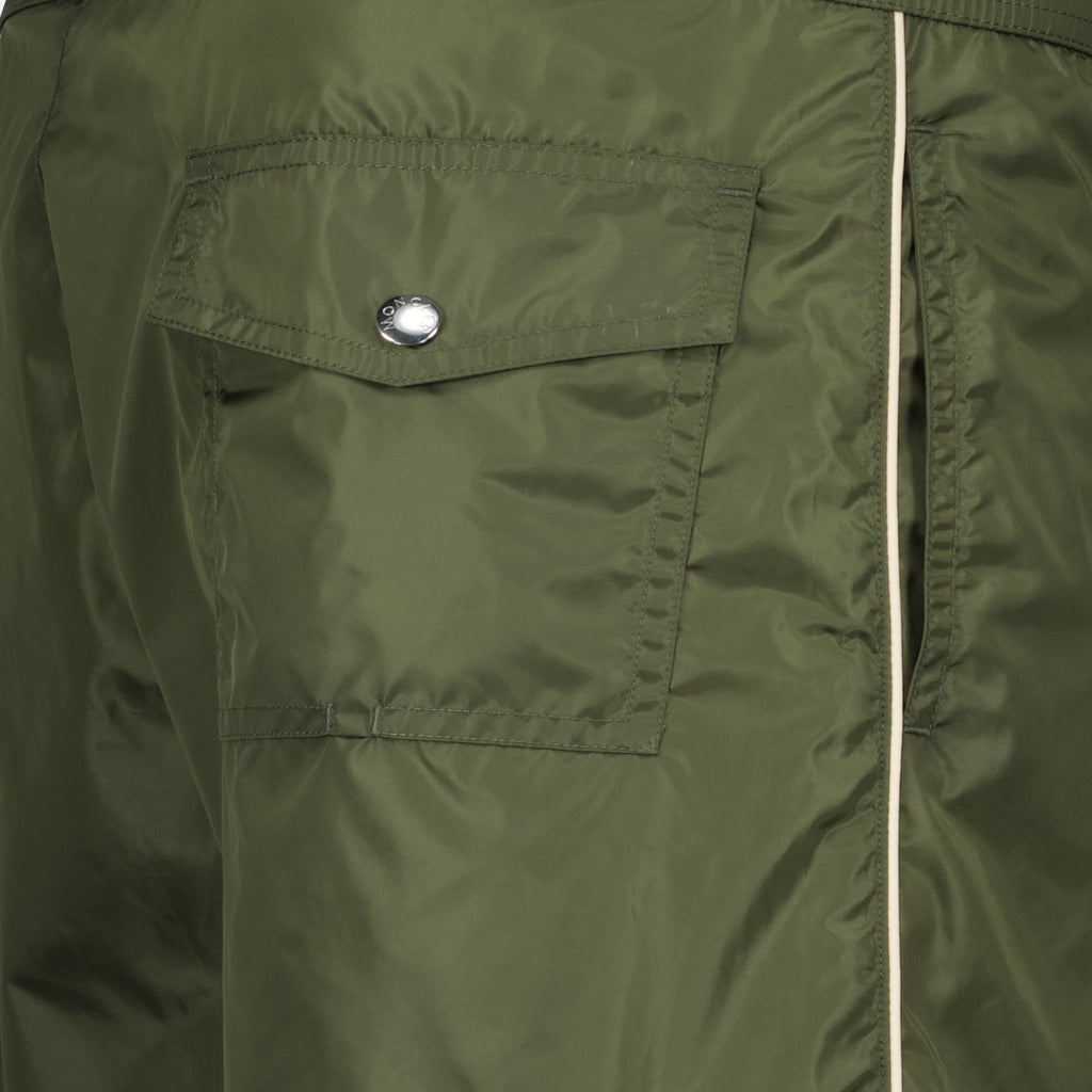 Beachwear Short de bain liseré kaki en nylon Moncler Kaki Homme