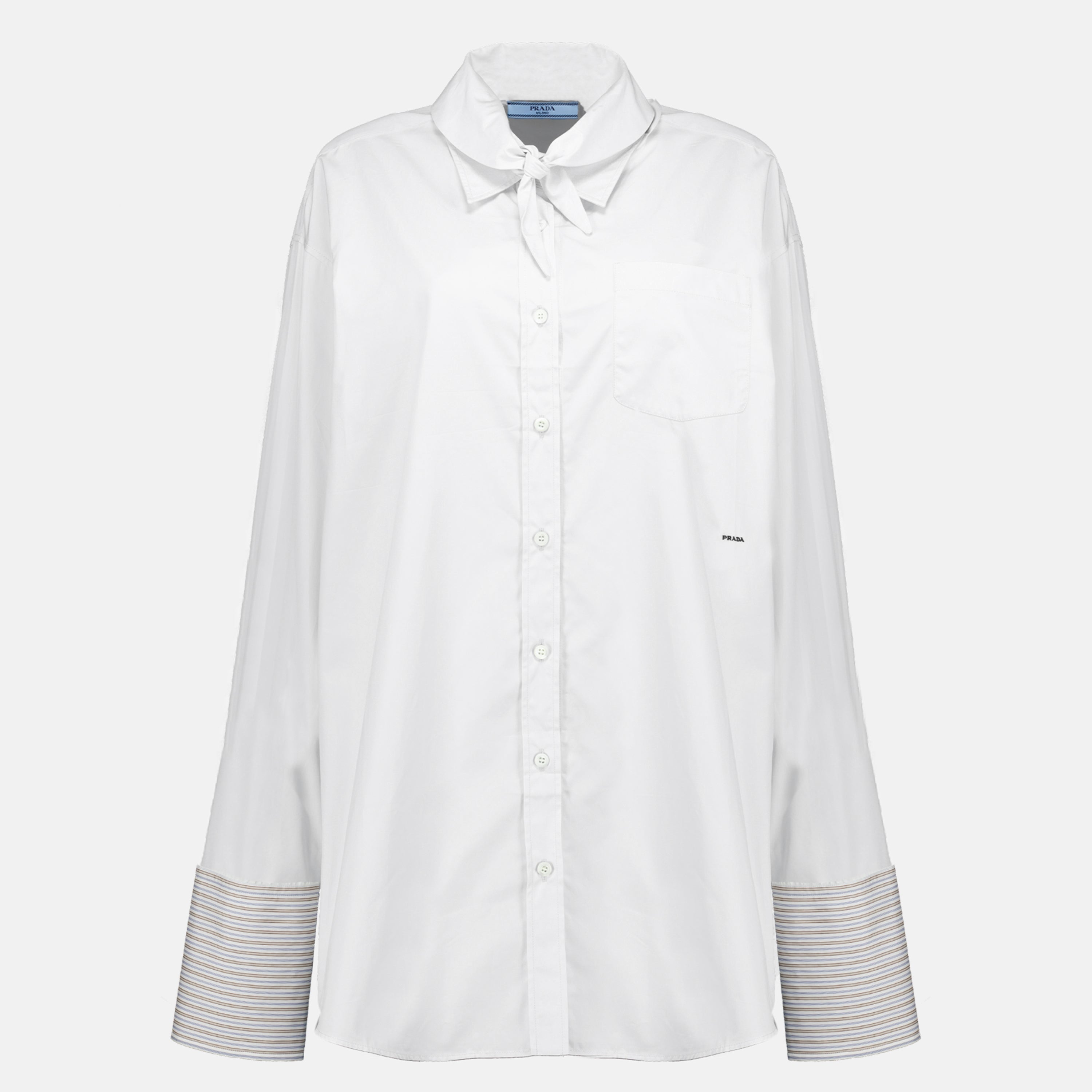 Chemises Chemise blanche en popeline Prada Blanc Femme