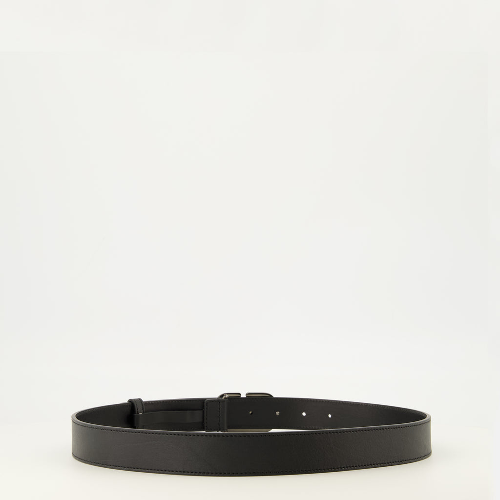 Ceintures Cintura VLogo in Pelle Nera Valentino Garavani Noir Homme