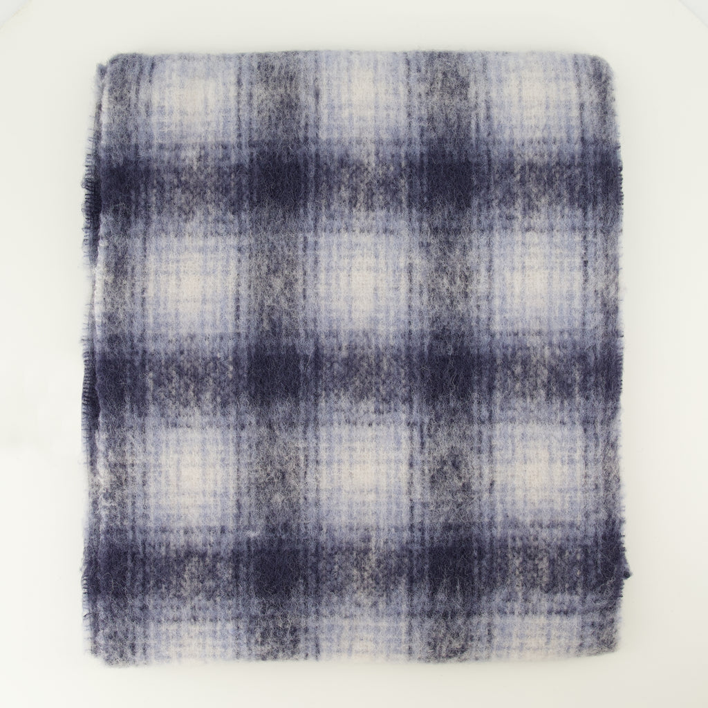 Écharpes, foulards et gants Écharpe à carreaux en alpaga Maison Kitsune Bleu foncé Homme