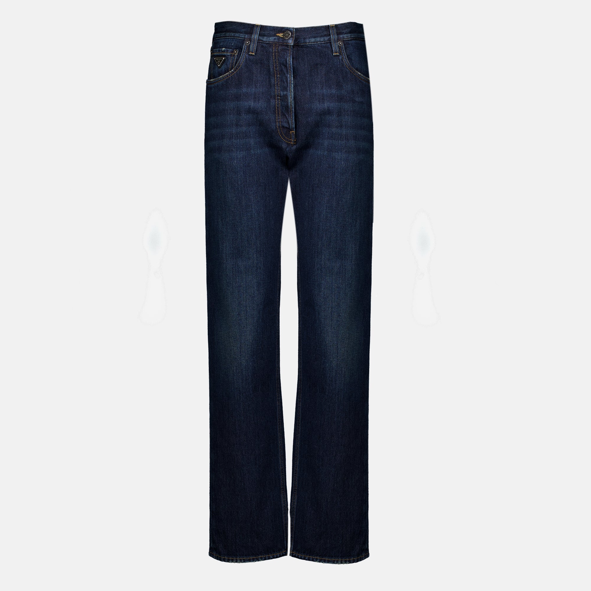 Pantalons Jeans in Denim Blu Scuro Prada Bleu foncé Femme