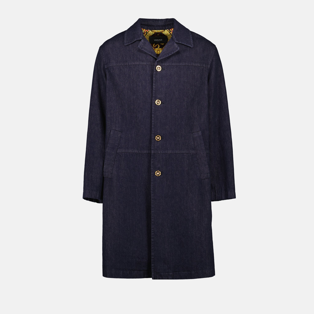 Vestes Manteau en jean brut Versace Bleu foncé Homme