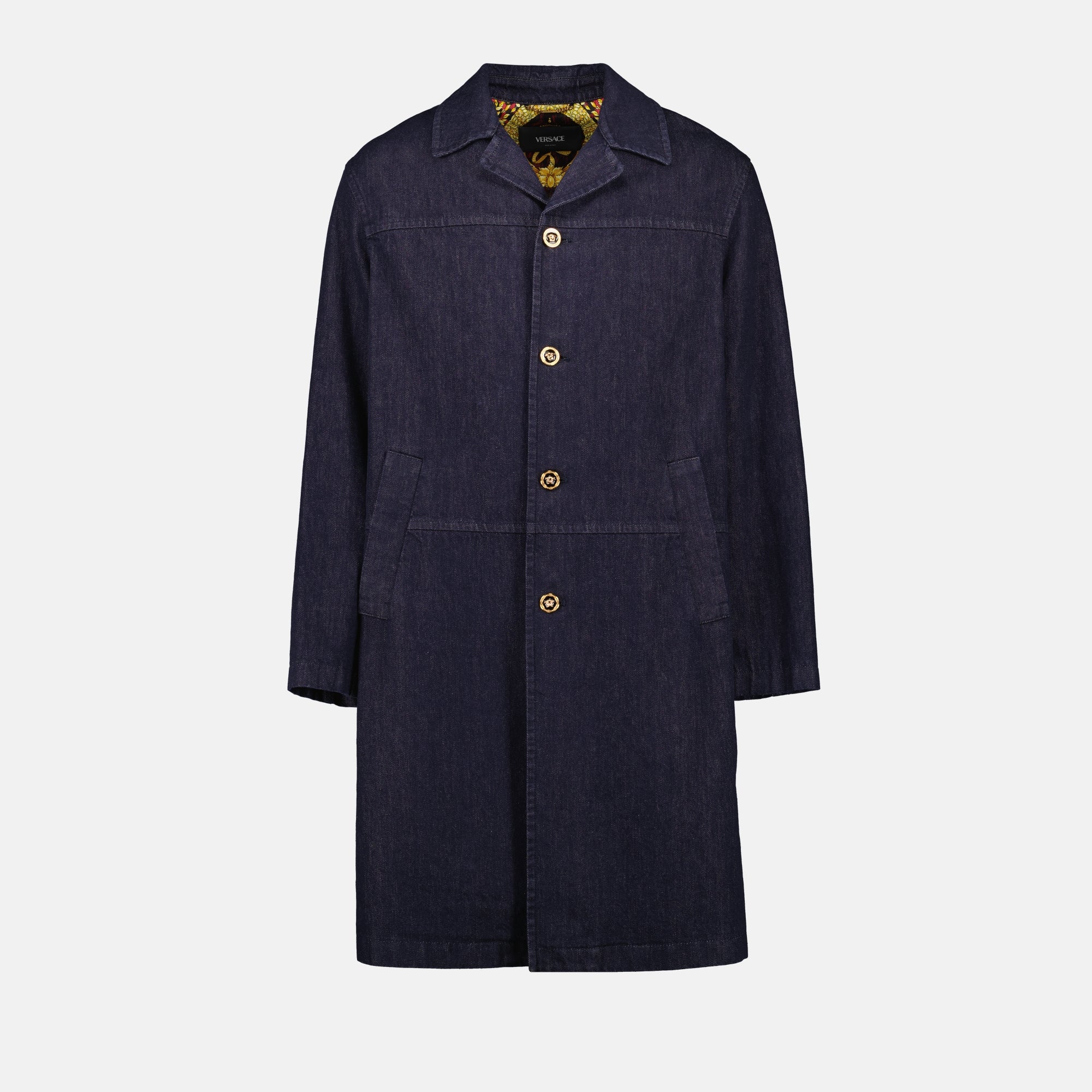 Vestes Manteau en jean brut Versace Bleu foncé Homme