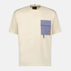 Bild des Artikels Weißes Denim-T-Shirt mit Tasche von Moncler Grenoble für Männer - Frühjahr-Sommer 2026 - Vorderansicht