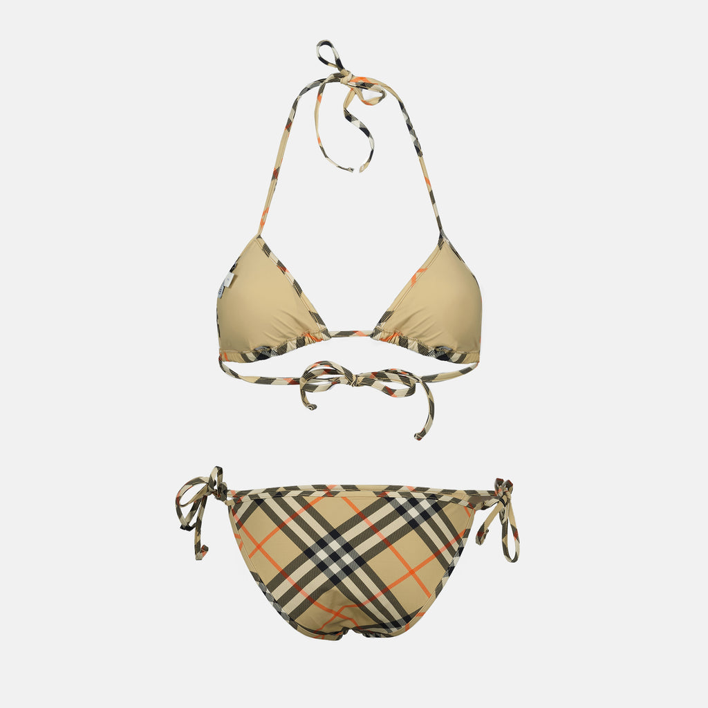 Beachwear Bas de nikini à carreaux Burberry Beige Femme
