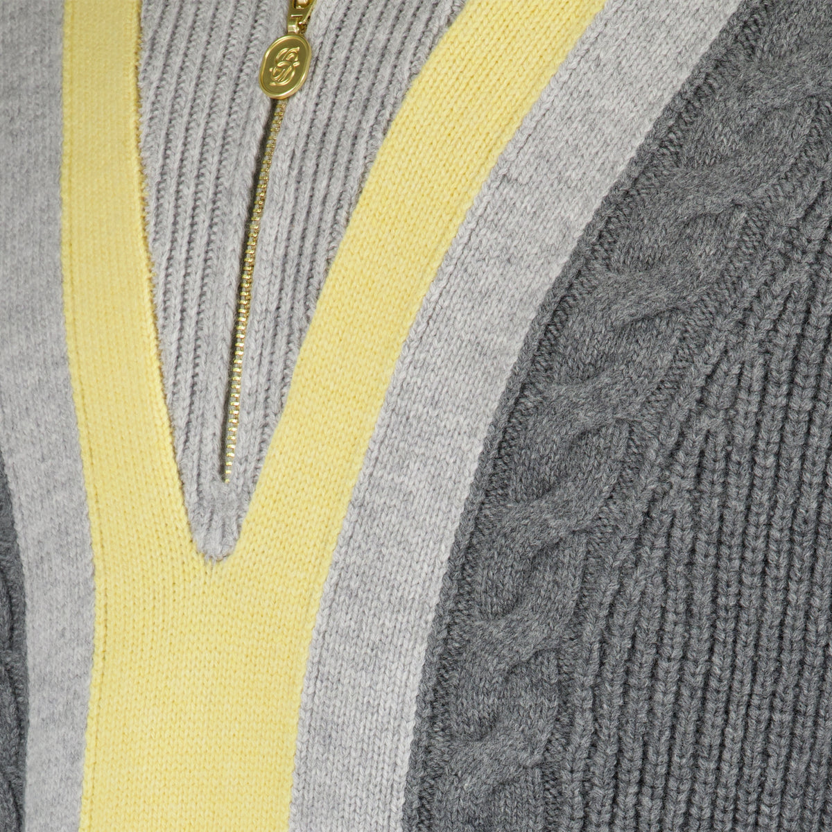 Maille Trucker Half-Zip Sweater Drole De Monsieur Gris Homme