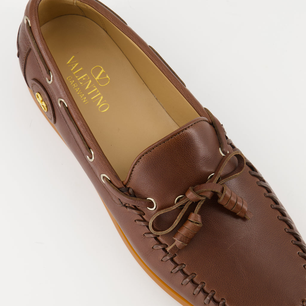 Mocassins Chaussures bateau Palm Avenue Valentino Garavani Marron Homme
