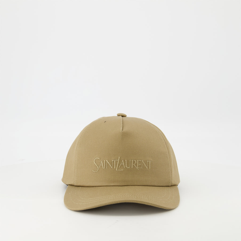Chapeaux, casquettes et bonnets Casquette en coton brodée Saint Laurent Beige Homme