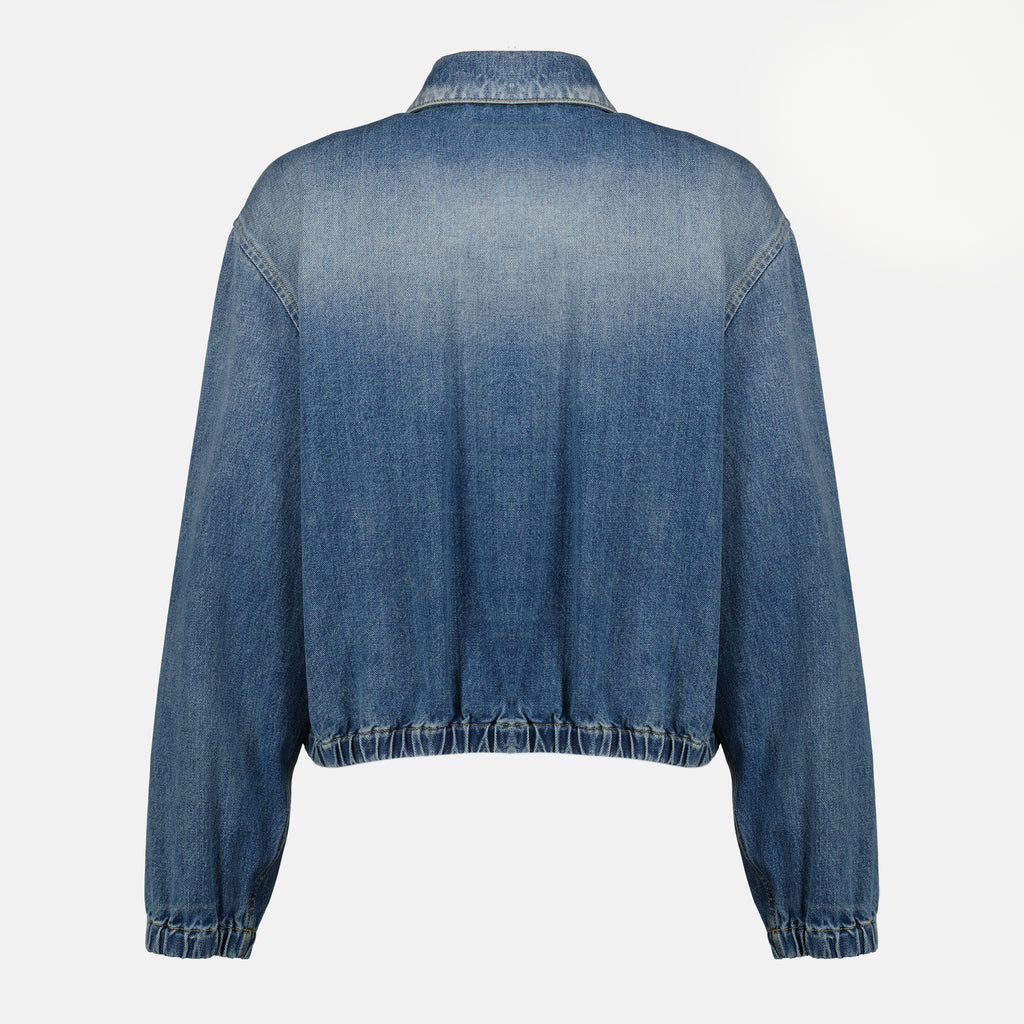 Image of the article Blue denim jacket by Prada for Women - Spring-Summer 2026 - Back View