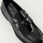 로퍼 초콜릿 가죽 로퍼 Prada 검은색 Homme